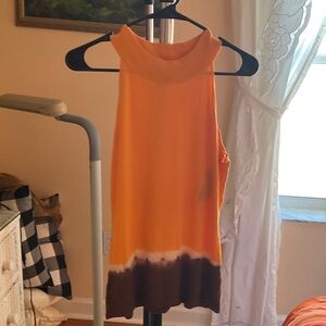INC International Concepts Orange and Brown Tank Top